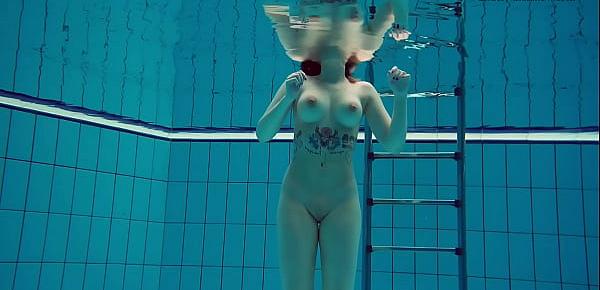  Big tits brunette babe Dashka swimming underwater